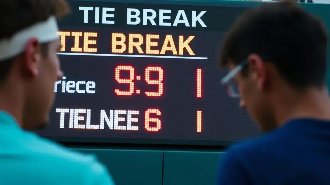 Como funciona a pontuação no tie break? Como funciona a pontuação no tie break?