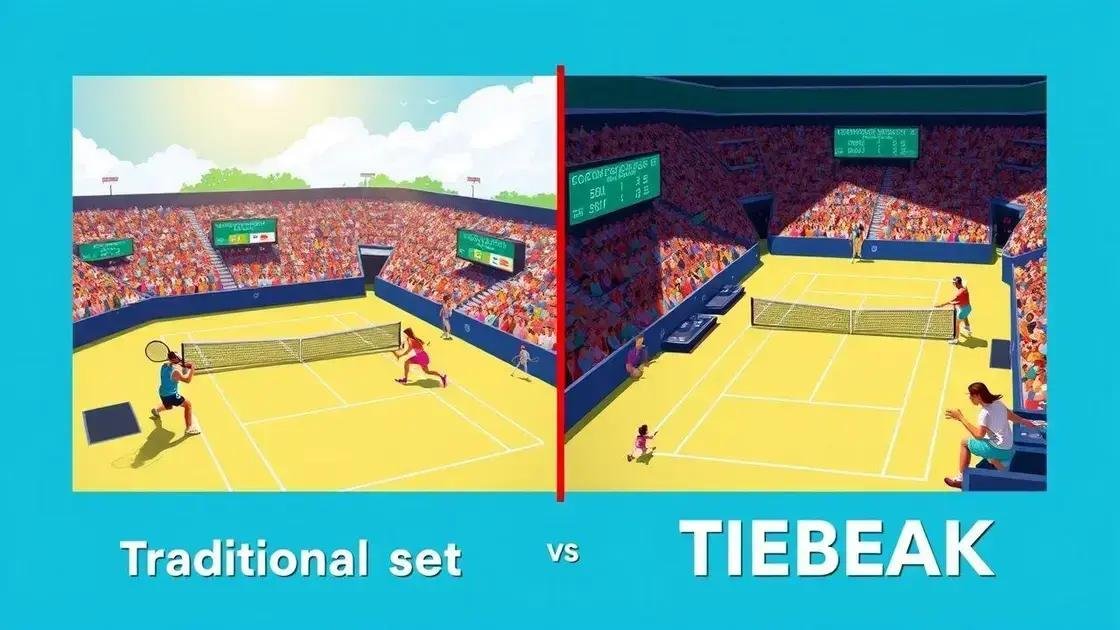 Comparação entre tie break e sets tradicionais Comparação entre tie break e sets tradicionais